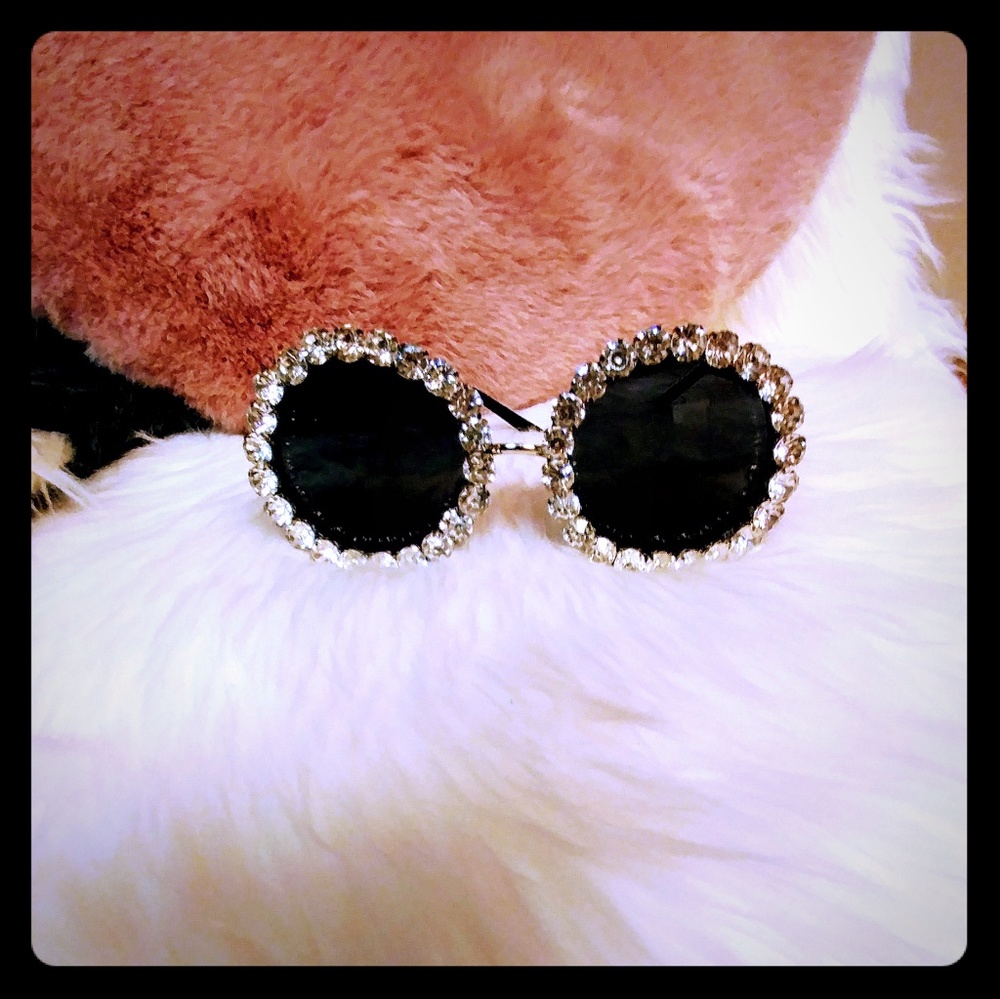Round Crystal Oversized Sunglasses